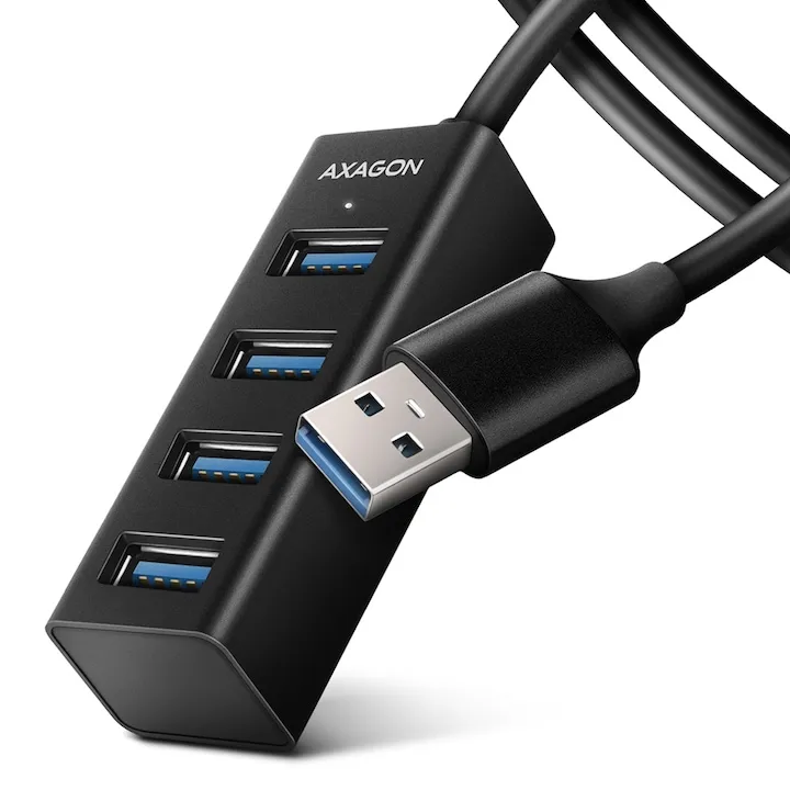 Hub USB AXAGON HUE-M1AL, 4 porturi USB-A 3.2 Gen1