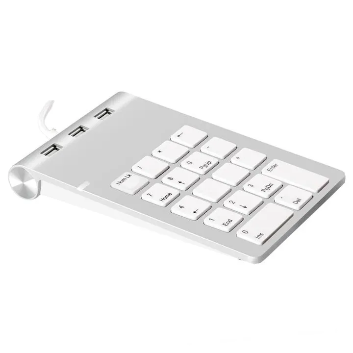 Tastatura numerica USB, Ultra Slim, cu HUB 3 porturi USB, Rocketek